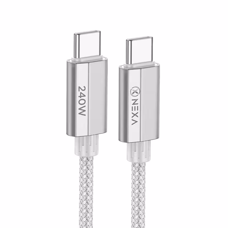 کابل شارژ 240 وات برند نکسا مدل L72 با سری تایپ سی به تایپ سی