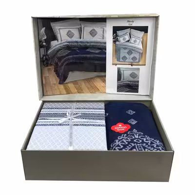 سرویس روتختی کاتن باکس مدل Pamuk Hardy Gri دو نفره 5 تکه