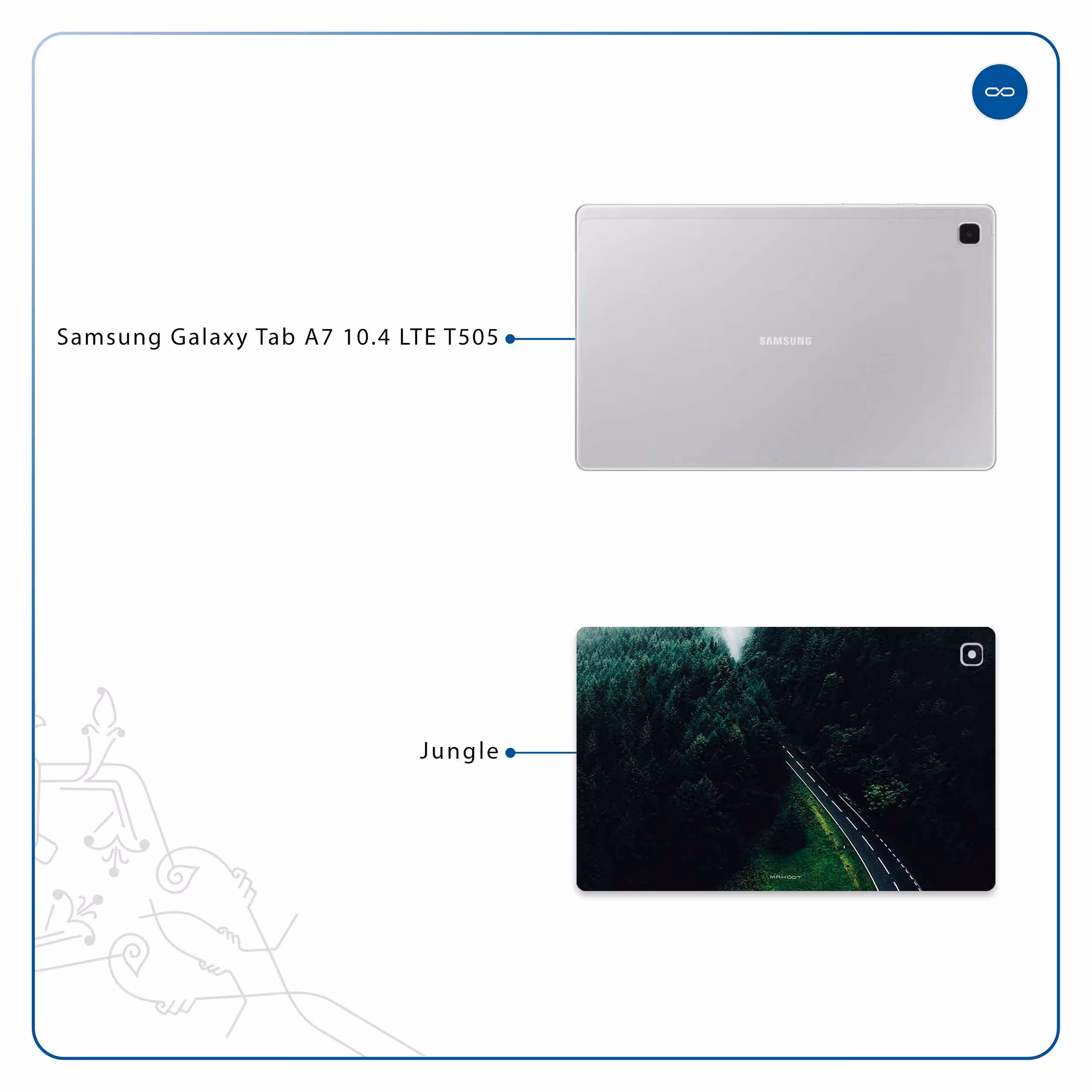 برچسب پوششی ماهوت مدل Jungle مناسب برای تبلت سامسونگ Galaxy Tab A7 10.4 LTE 2020 T505