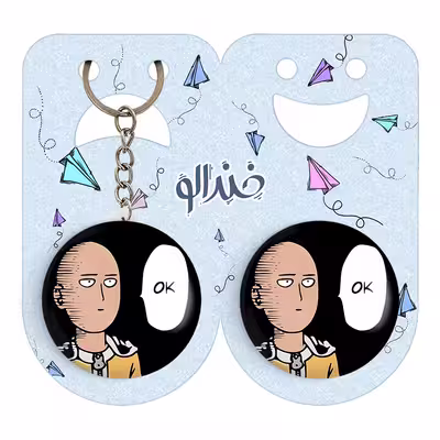 پیکسل خندالو مدل سایتاما انیمه مرد تک مشتی One Punch Man کد 10520 به همراه جاکلیدی