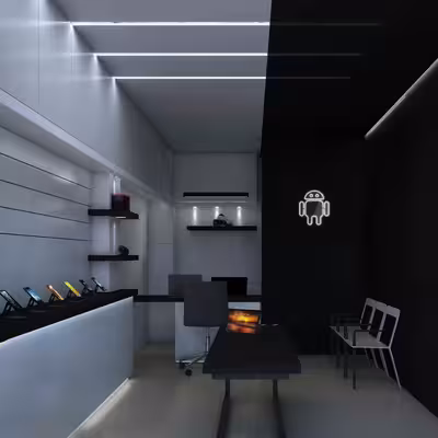 چراغ دیواری نئون دیزاین طرح Android-Logo_WHT