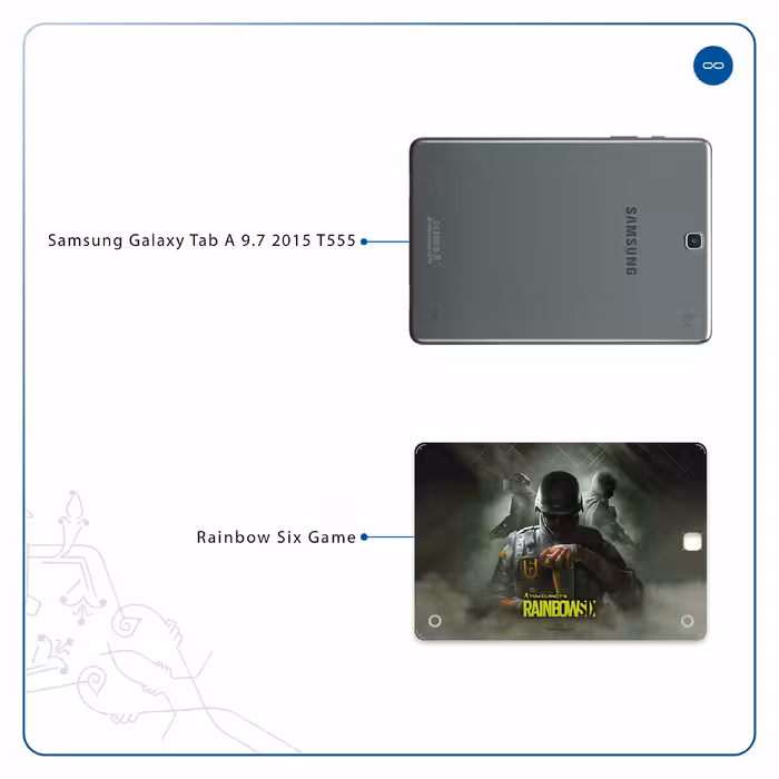 برچسب پوششی ماهوت مدل Rainbow-Six-Game مناسب برای تبلت سامسونگ Galaxy Tab A 9.7 2015 T555