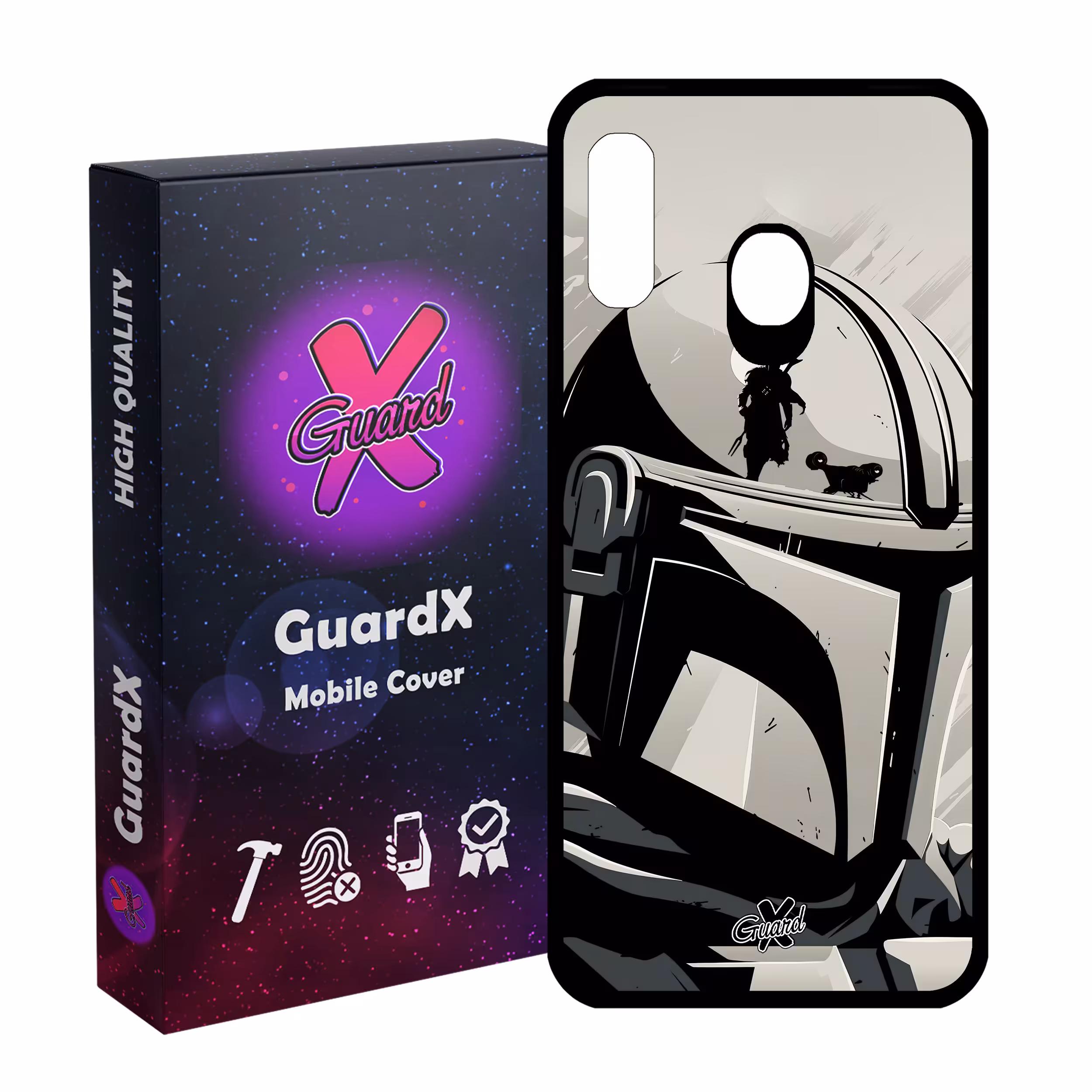 کاور گارد ایکس طرح Mandalorian مدل Glass10502 مناسب برای گوشی موبایل سامسونگ Galaxy A30/A20/M10S