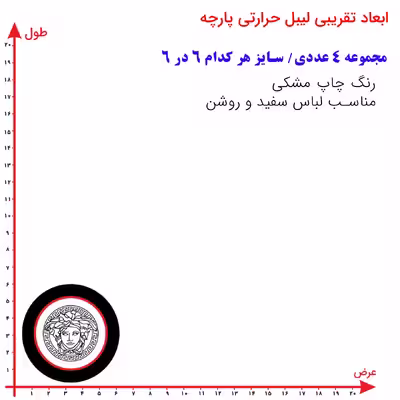 استیکر پارچه و لباس طرح  ورساچه مجموعه 4 عددی