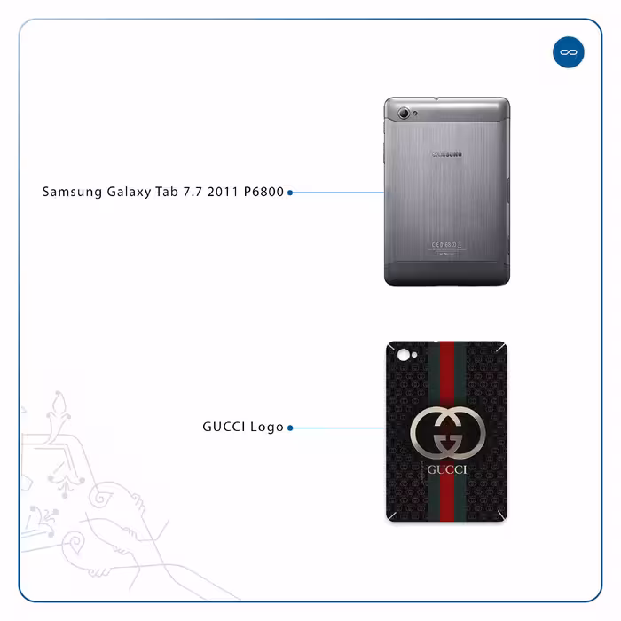 برچسب پوششی ماهوت مدل GUCCI-Logo مناسب برای تبلت سامسونگ Galaxy Tab 7.7 2011 P6800