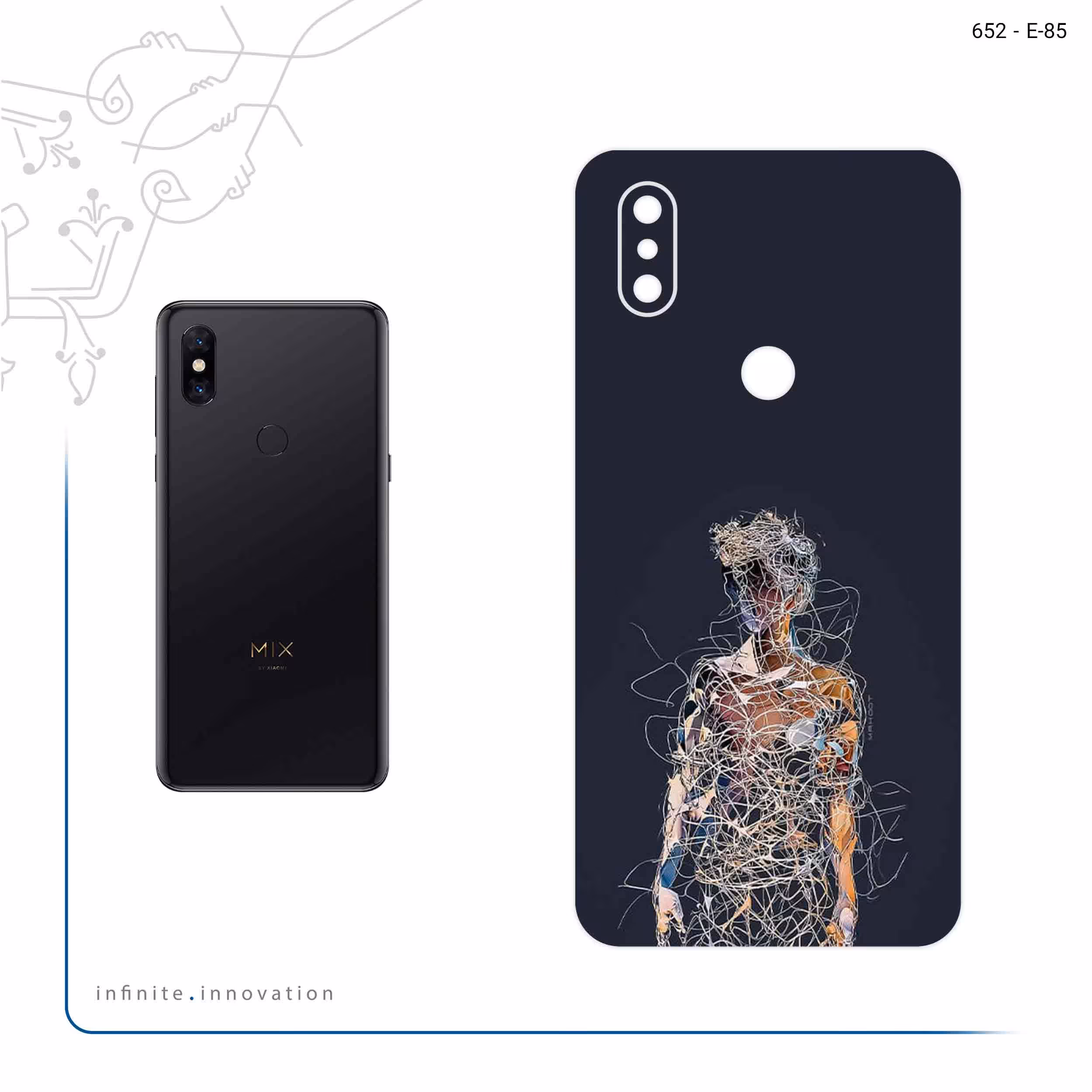 برچسب پوششی ماهوت مدل Strings Digital Art 1 مناسب برای گوشی موبایل شیائومی Mi Mix 3