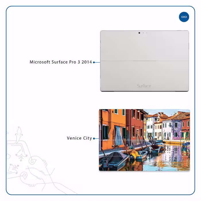 برچسب پوششی ماهوت مدل Venice City مناسب برای تبلت مایکروسافت Surface Pro 3 2014