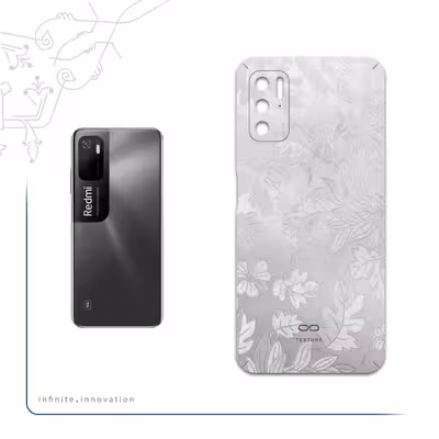 برچسب پوششی ماهوت مدل Silver-Wildflower مناسب برای گوشی موبایل شیائومی Redmi Note 11SE