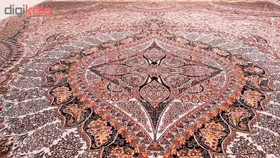 فرش ماشینی زمرد مشهد مدل طاووس زمینه کرم