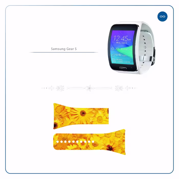 برچسب ماهوت طرح Yellow_Flower مناسب برای ساعت هوشمند سامسونگ Galaxy Gear S