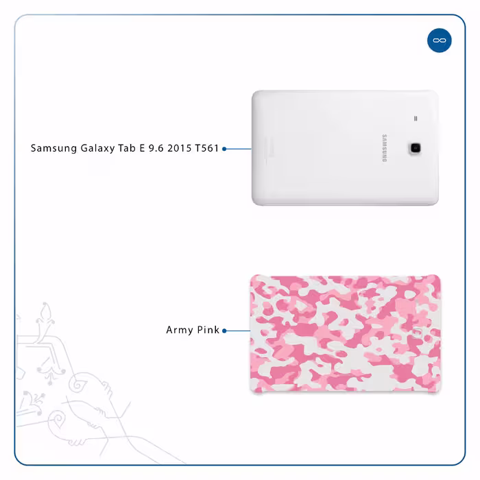 برچسب پوششی ماهوت مدل Army-Pink مناسب برای تبلت سامسونگ Galaxy Tab E 9.6 2015 T561