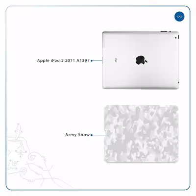 برچسب پوششی ماهوت مدل Army-Snow مناسب برای تبلت اپل iPad 2 2011 A1397