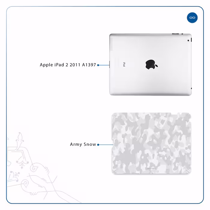 برچسب پوششی ماهوت مدل Army-Snow مناسب برای تبلت اپل iPad 2 2011 A1397