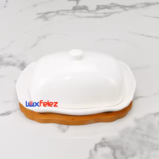 کره خوری پایه چوبی (سرامیک)