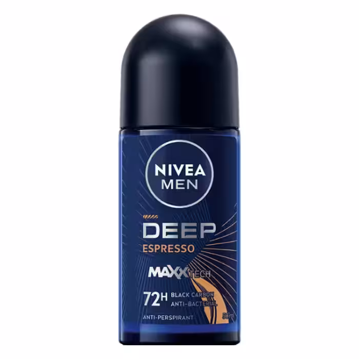 مام رول ضد تعریق مردانه نیوا دیپ اسپرسو 72 ساعته NIVEA DEEP ESPRESSO 72H – 50 ML