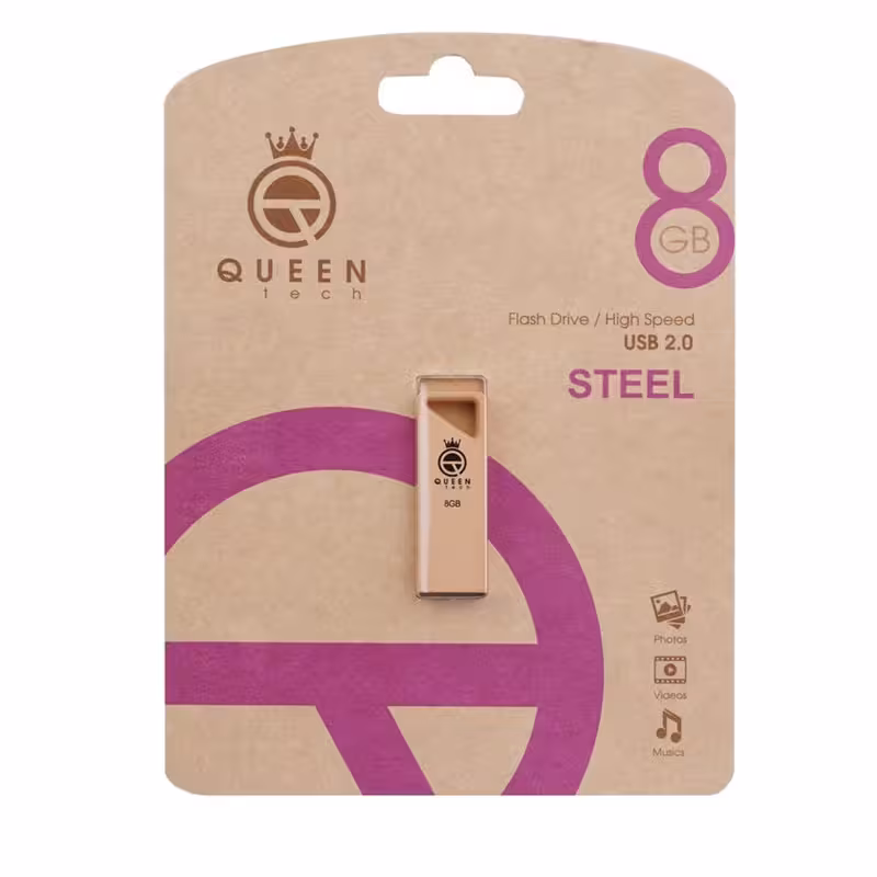 فلش مموری کوئین تک مدل steel ظرفیت 8 گیگابایت