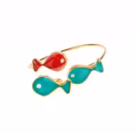 ست دستبند انگشتر ماهی برنجی کد 1000