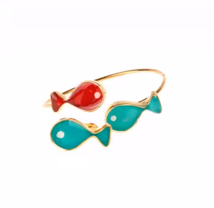 ست دستبند انگشتر ماهی برنجی کد 1000