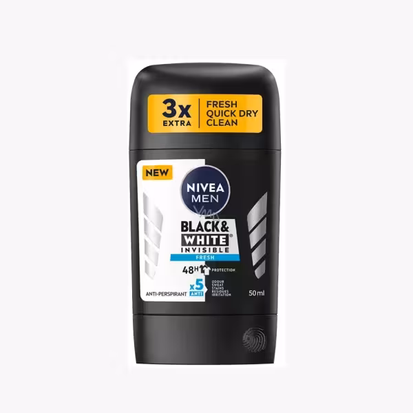 مام استیک ضد تعریق مردانه Black & White Invisible نیوا 50 میل