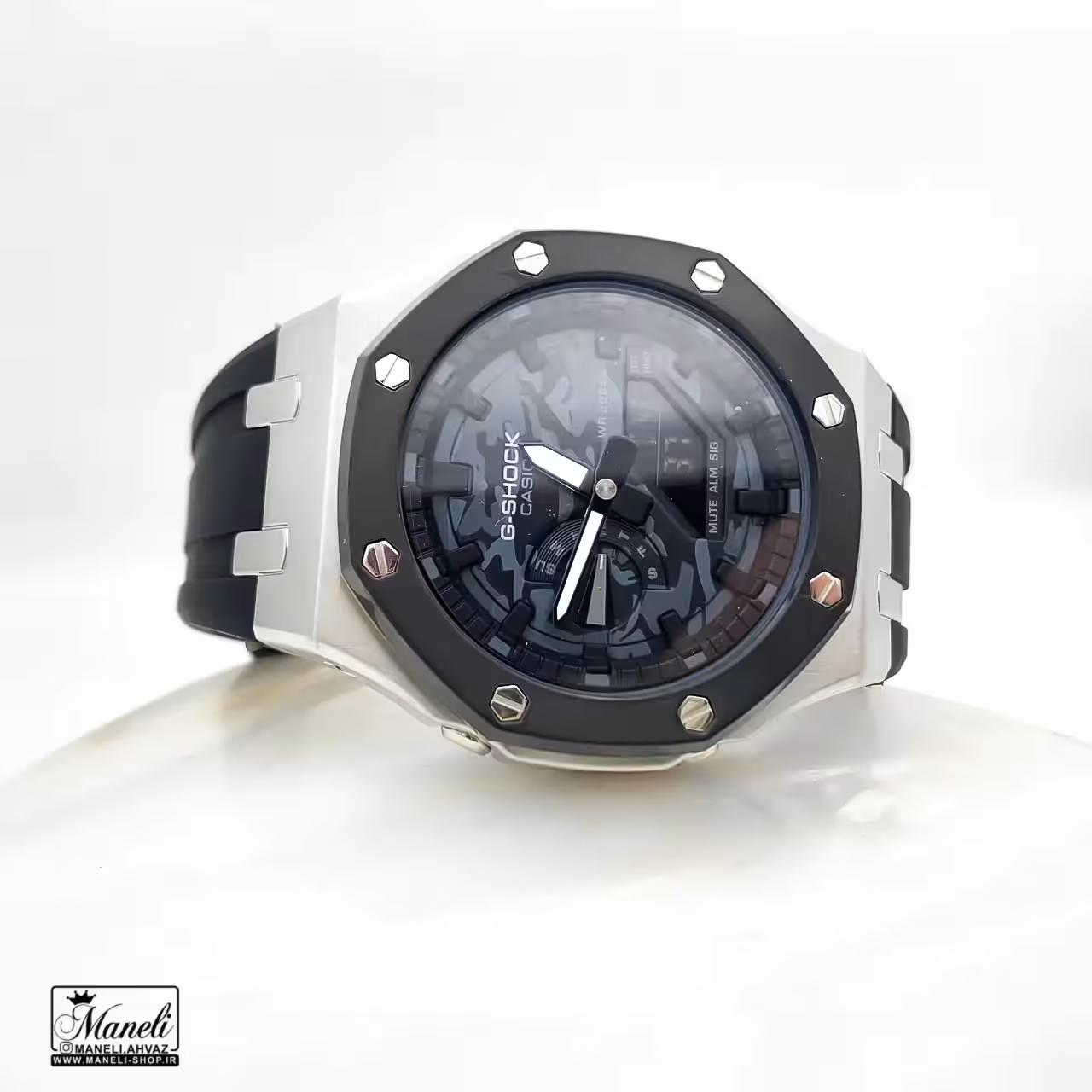 ساعت جی شاک مشکی قاب استیل | صفحه چریک 14030495