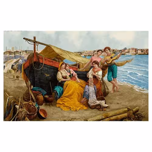 نخ و نقشه فرانسوی طرح قایق عاشقانه کد 24061