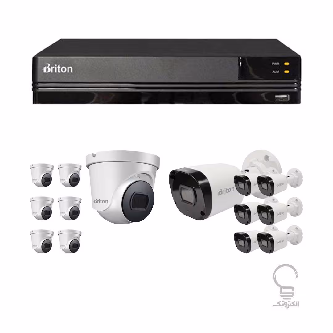 پکیج 14 کانال 5 مگاپیکسل دوربین مداربسته و دستگاه DVR برایتون
