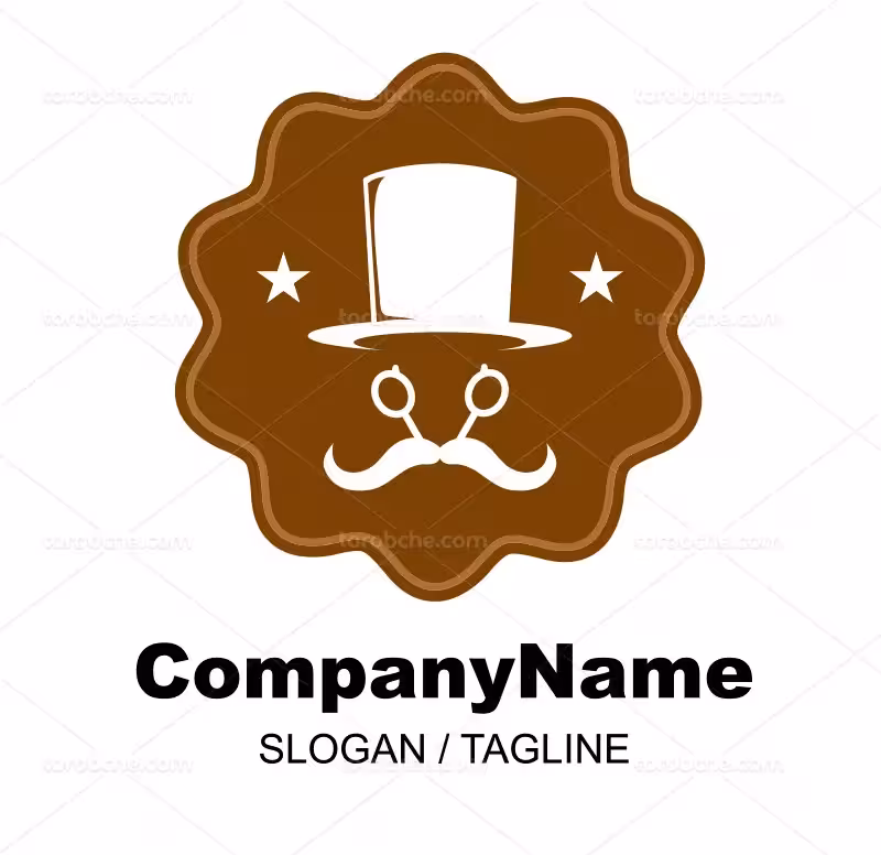 وکتور لوگو آرایشگاه سفید و قهوه ای | گرافیک با طعم تربچه