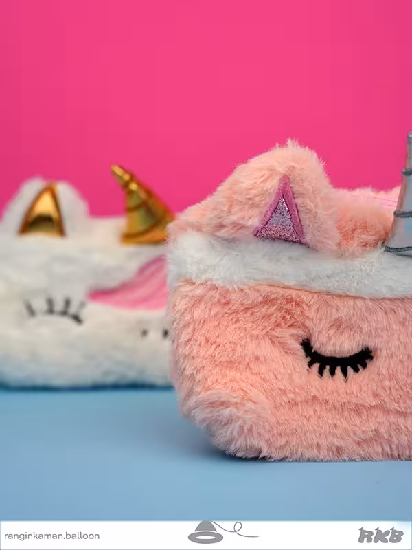 جامدادی پوم پوم یونیکورن Unicorn pom pom pencil case