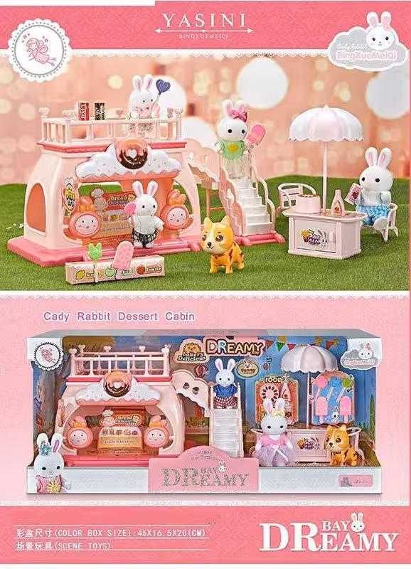 خانه خرگوش همراه با تخت و ماشین