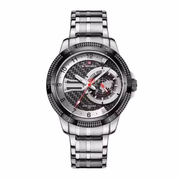 NAVIFORCE NF9206 جدید فوق العاده جذاب ناوی فورس اسپورت اورجینال * ضدآب 3ATM * موتور تقویم روزشمار باطرح ضمینه راداری