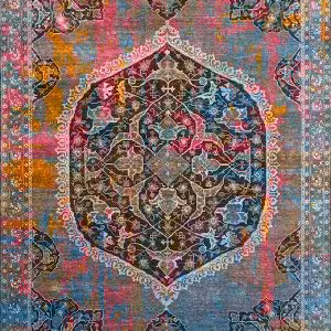 فرش تمام ابریشم  طرح گنبد رنگی کد HAG.405.02