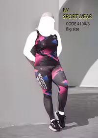 ست تاپ لگ سایز بزرگ ورزشی زنانه adidas کد 002