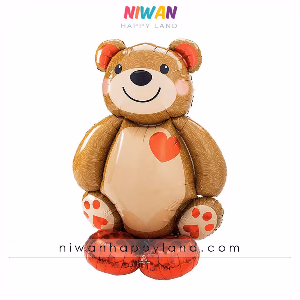 استند بادکنک فویلی خرس قلبی