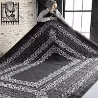 فرش مدرن آروین کد 73127 زغالی سفید