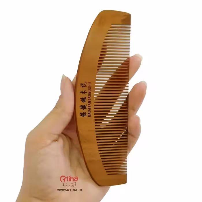 شانه چوب بامبو سایز 15cm دندانه ریز