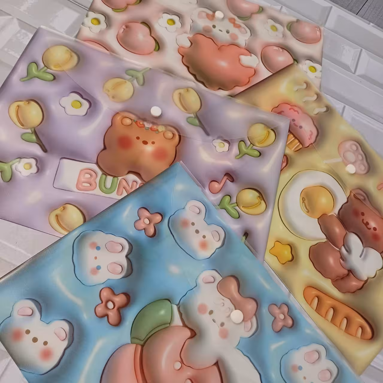 پوشه دکمه دار سه بعدی آ4 خرس کیوت