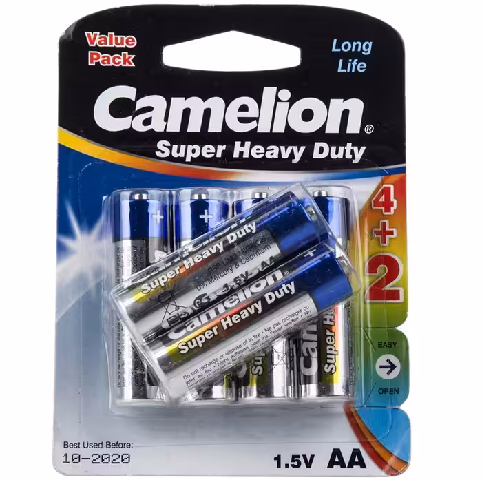 باتری قلمی کملیون مدل Super Heavy Duty بسته 6 عددی