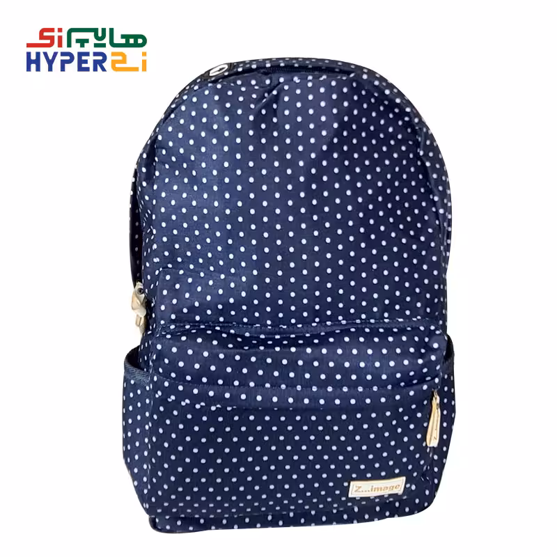 کوله پشتی مدرسه زیماژ طرح سرمه ای خالدار سفیدZimage