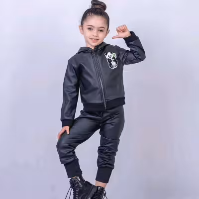 سویشرت شلوار چرم واکسی پاندا