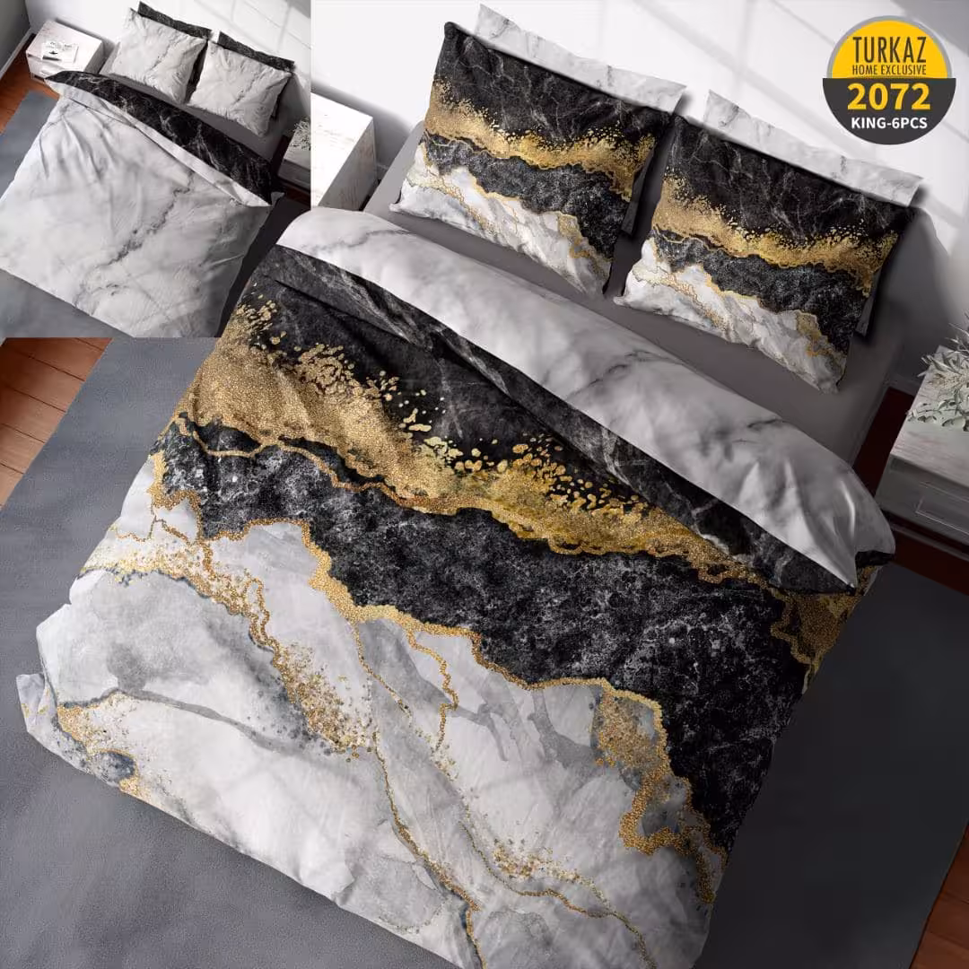 سرویس لحاف روتختی 2 نفره چاپی تنسل برند ترکاز(Turkaz) کد 2072