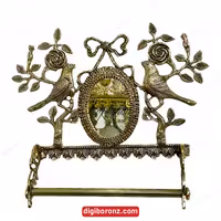 جاکلیدی برنجی برنزی گنجشک و آینه