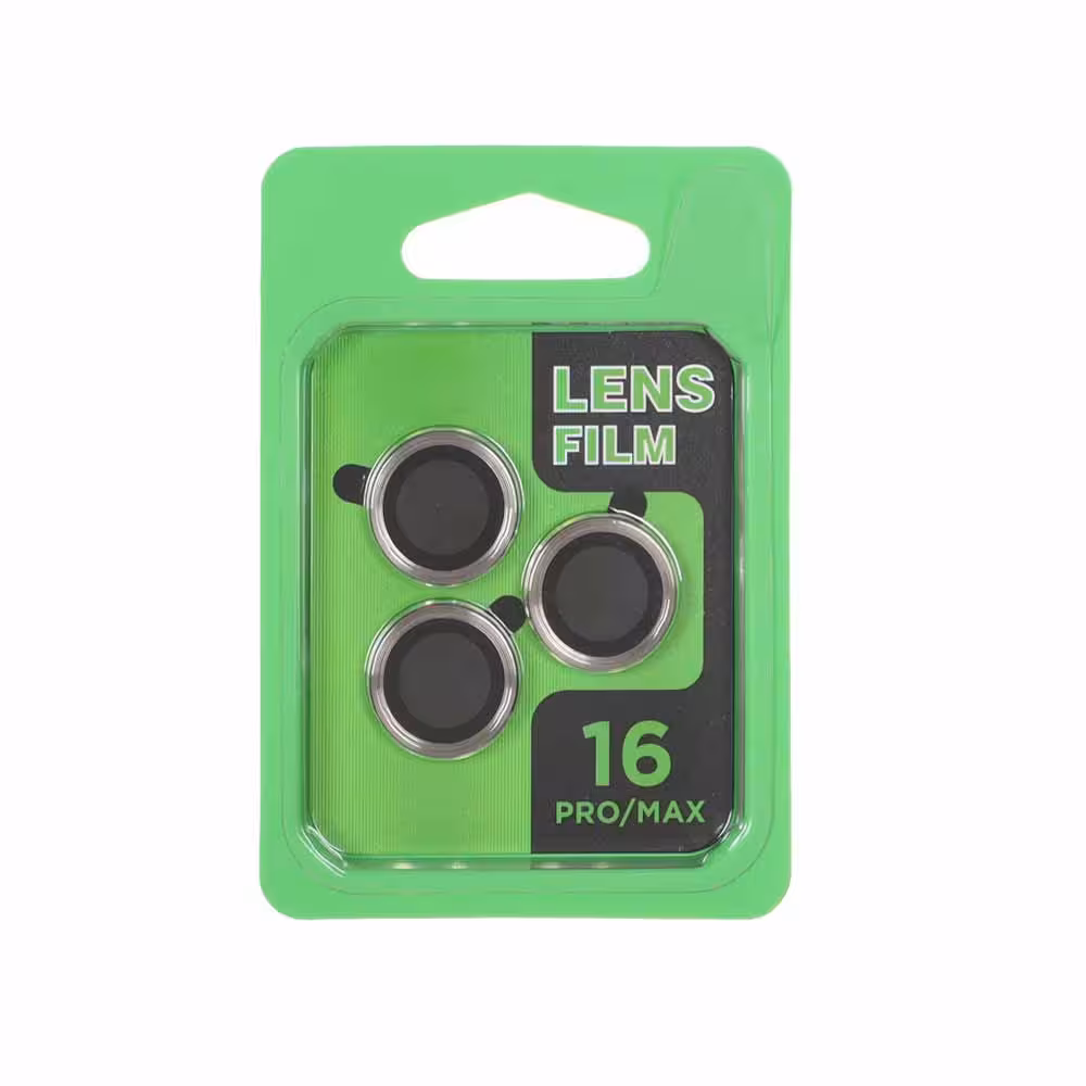 محافظ لنز iPhone16 Pro / iPhone16 Pro Max مدل رینگی شابلون دار – رنگ خاکستری روشن