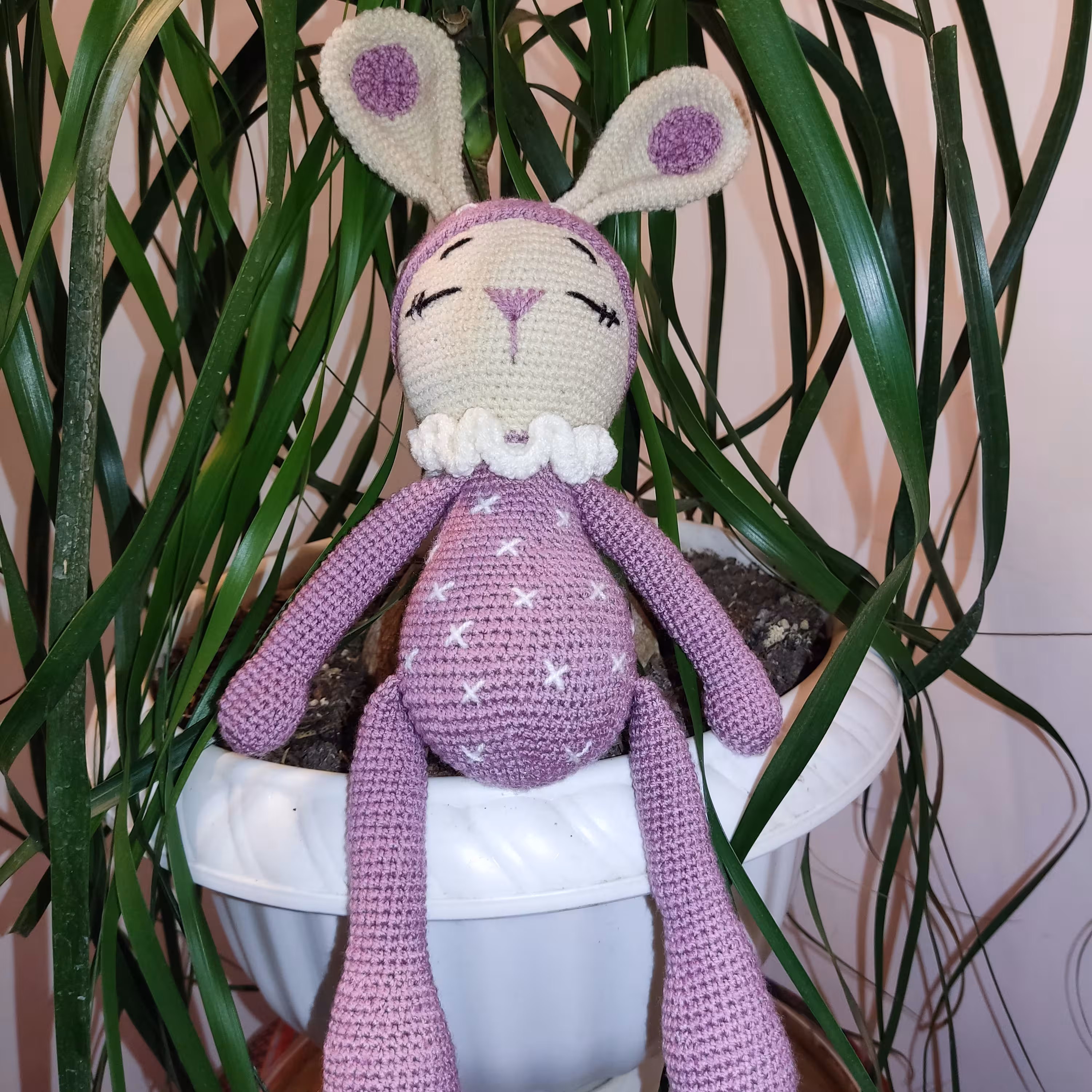 عروسک قلاب بافی خرگوش خوابالو 36cm
