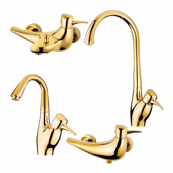 ست کامل شیرآلات کاویان مدل توکا طلا براق