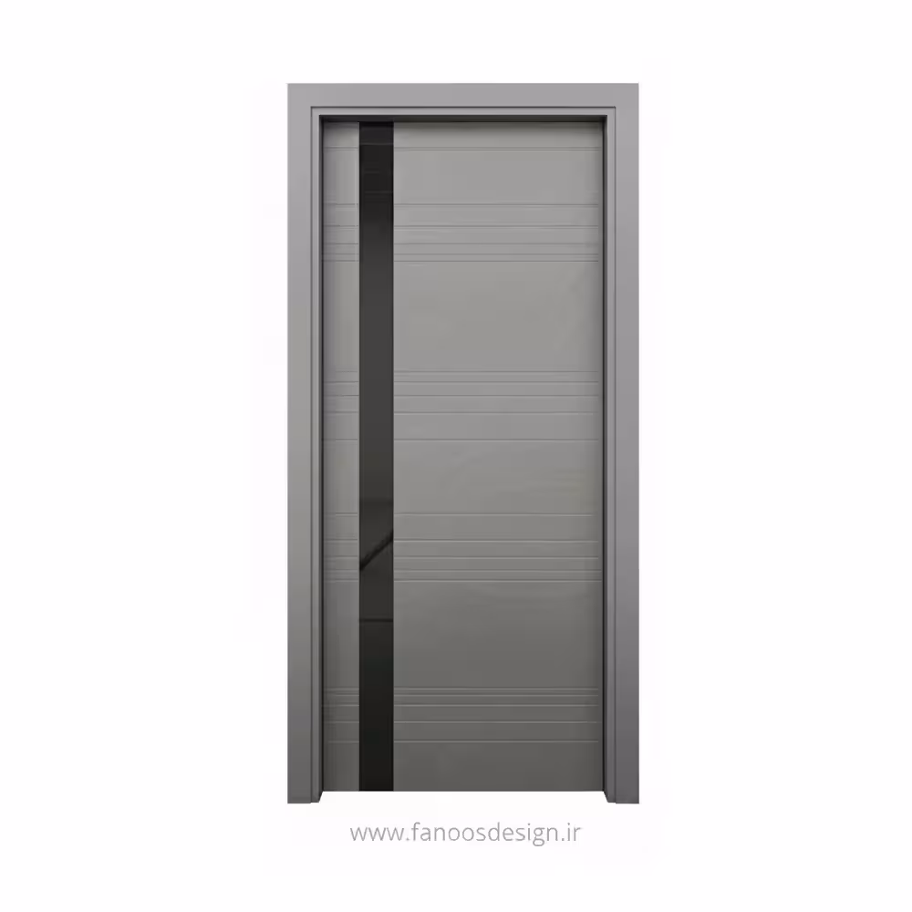 درب MDF طوسی مشکی مدرن طرح شیار افقی کد 30291