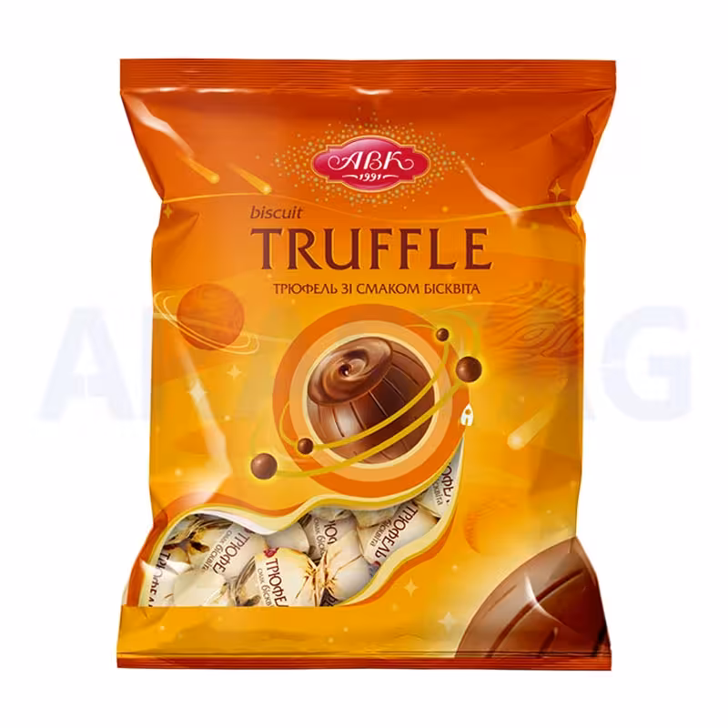 شکلات ترافل توپی با مغز کرم بیسکوئیت اوکراینی ABK Truffle وزن 165 گرمی