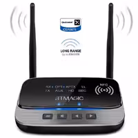 گیرنده فرستنده صوتی BTMAGIC بلوتوث برد بلند 3 در 1 آداپتور صوتی بلوتوث aptX HD & aptX با تأخیر کم قابل شارژ USB