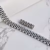 ست دستبند و انگشتر پسرانه نقره ای رولکس