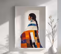 تابلو نقاشی کاردست زن سرخپوست کدکالا 995