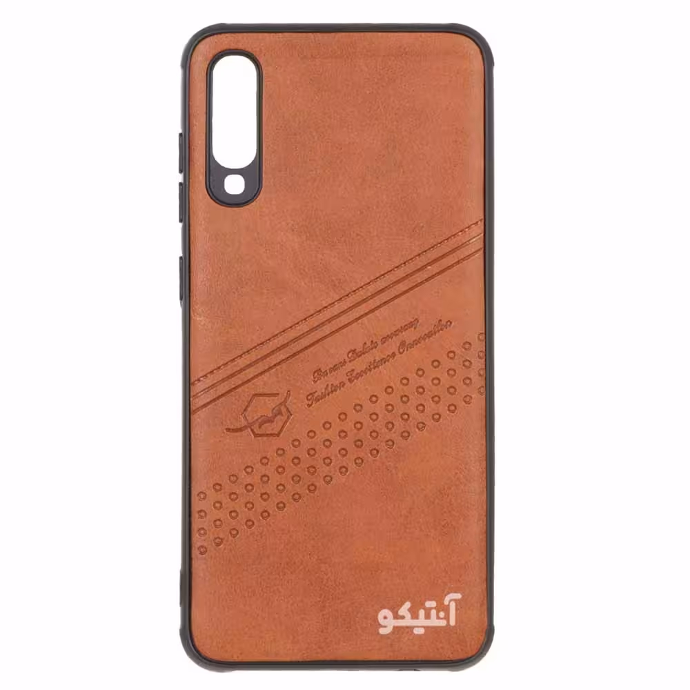 قاب طرح چرم مناسب برای Samsung A70-قهوه ای